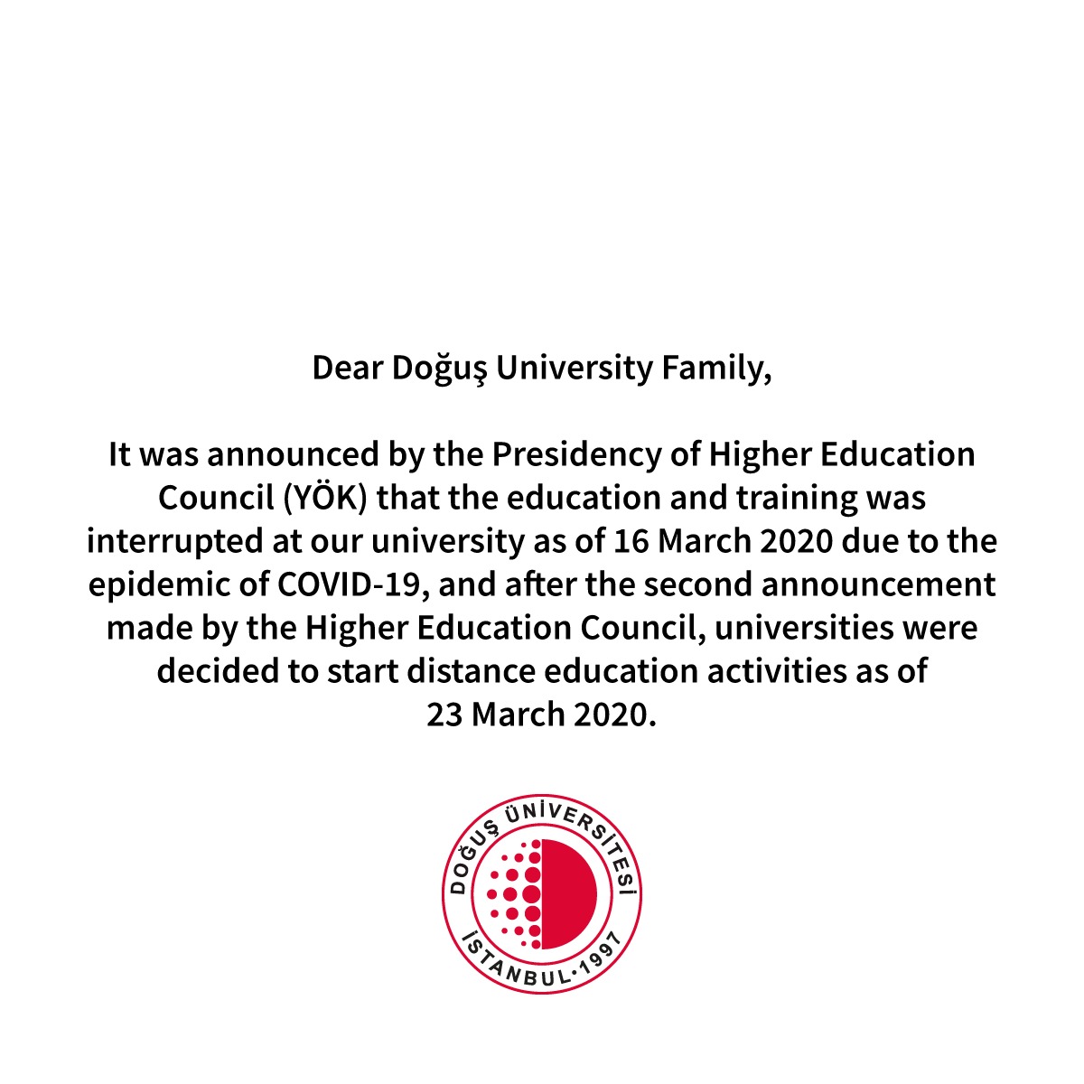 Doğuş Üniversitesi Rektörlüğü 1