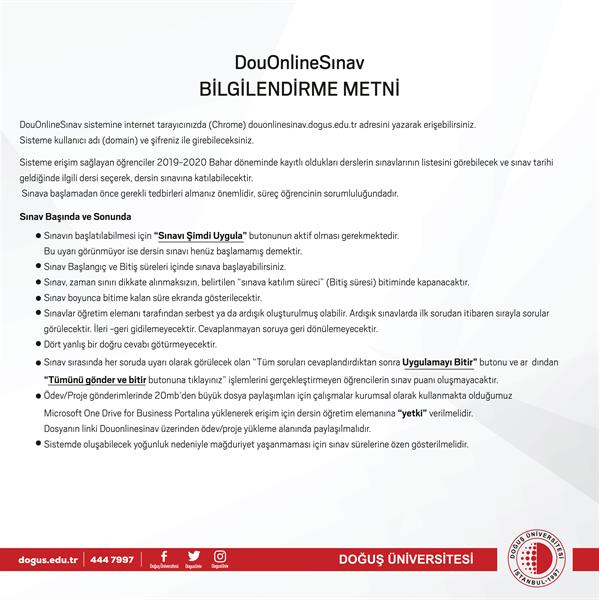 Dou Online Sinav Sistemi Hakkinda Onemli Bilgilendirme