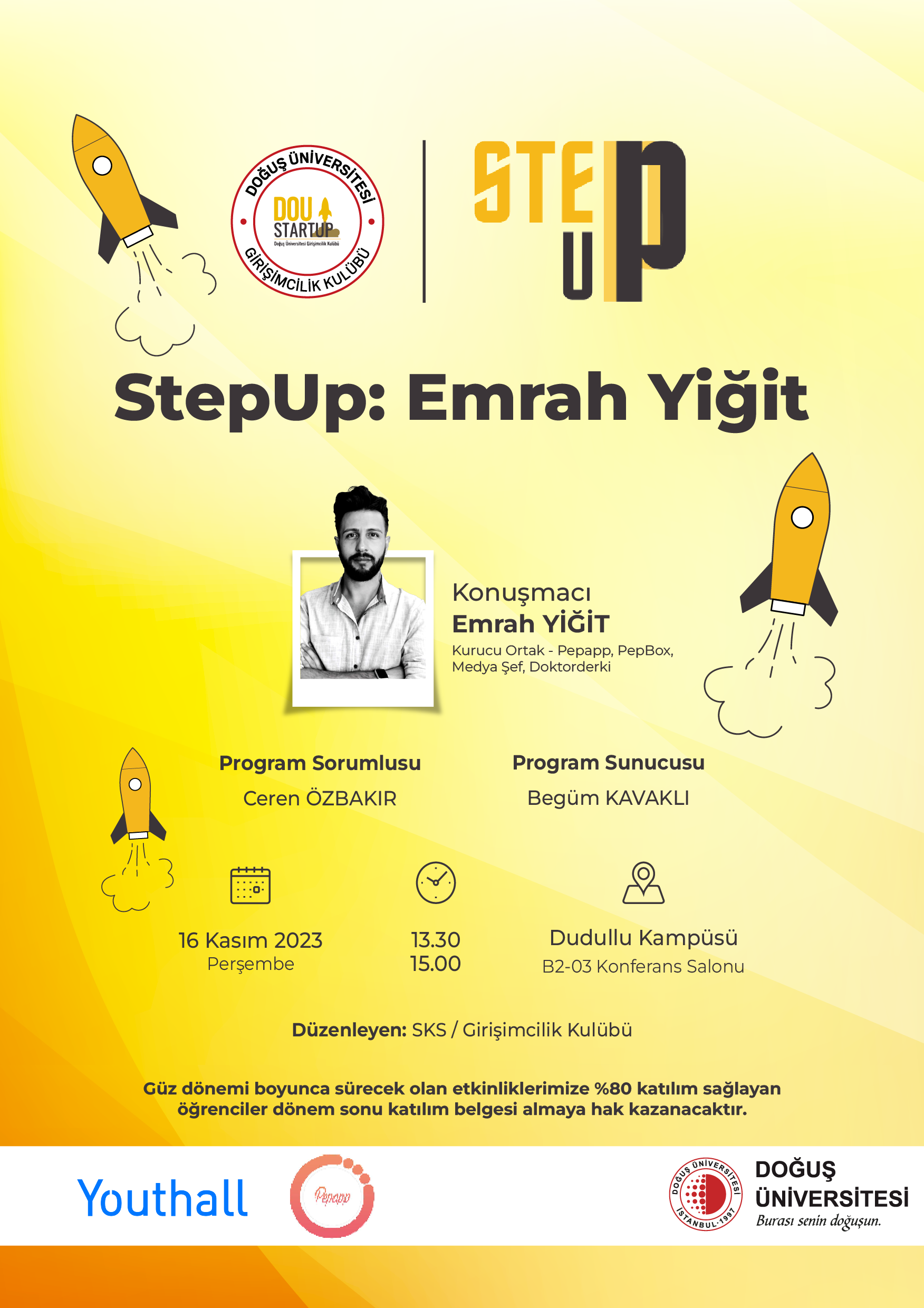 StepUp Emrah Yiğit-Girşimcilik Kulübü_Afiş